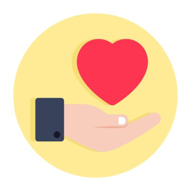 Kalp bakımı vektör tasarımı, düz simge