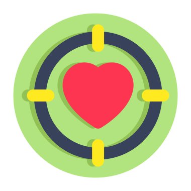 Kalp hedefinin mükemmel tasarım simgesi