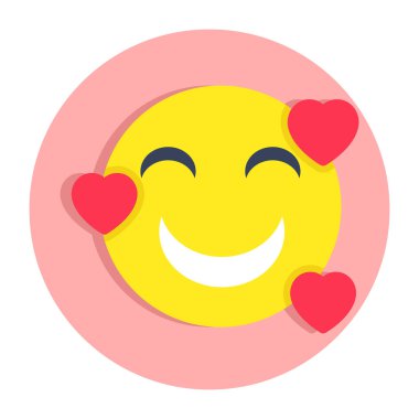 Aşk emojisinin güzel bir tasarım simgesi.