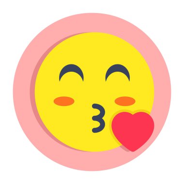 Öpücük emojisinin güzel bir tasarım simgesi