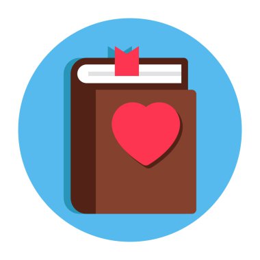 Aşk kitabının mükemmel tasarım simgesi