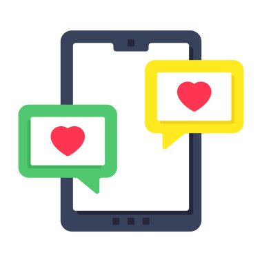 Mobil aşk sohbetinin mükemmel bir tasarım simgesi