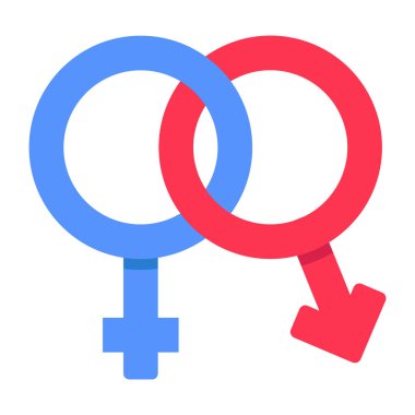 Editable design icon of male and female symbol, gender vector