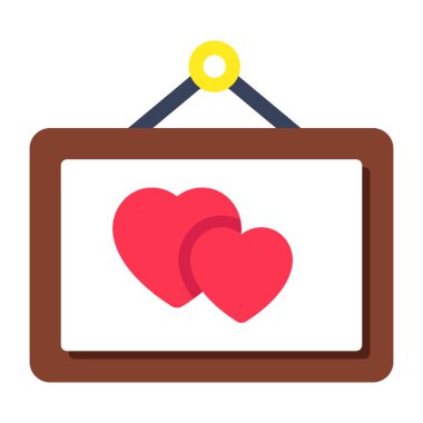 Aşk fotoğrafının kavramsal düz tasarım simgesi