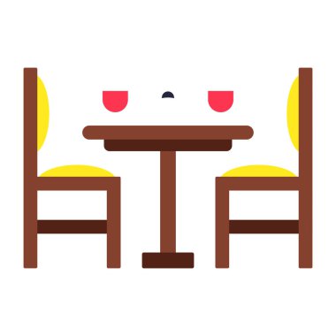 Restoran masasının yaratıcı tasarım simgesi.