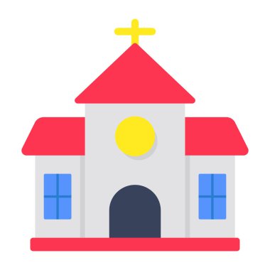 Kilisenin kavramsal düz tasarım ikonu