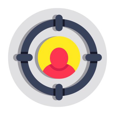Kullanıcı hedefinin düz tasarım simgesi