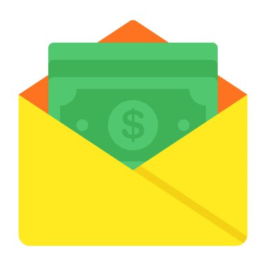 Para zarfının düz tasarım simgesi