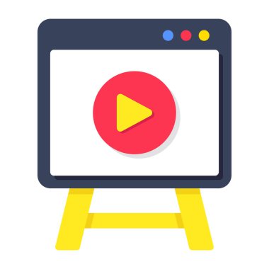 Unique design icon of web video