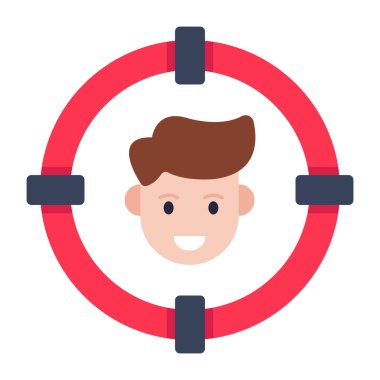 Yüz tanıma için düzenlenebilir bir tasarım simgesi