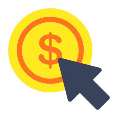 Tıklama başına ücretlerin kavramsal düz tasarım simgesi