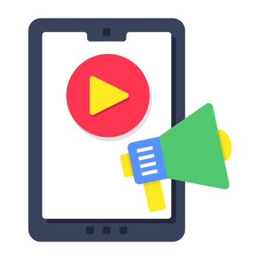 Mobil video tanıtımının eşsiz tasarım simgesi