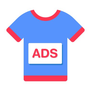 Gömlek reklamının renkli tasarım simgesi