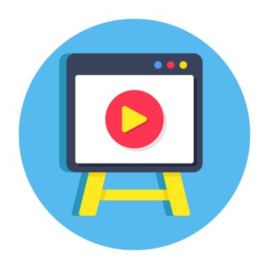 Unique design icon of web video