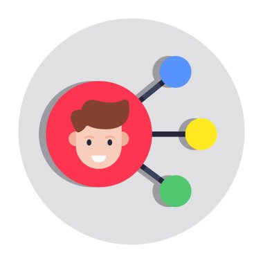 Editable design icon of user network