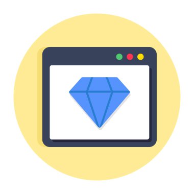 Çevrimiçi elmas simgesini gösteren web sayfasında elmas