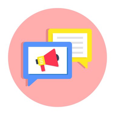 Promosyon sohbetinin düz bir tasarım simgesi