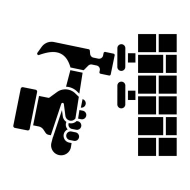 Demir çivinin kavramsal düz tasarım simgesi