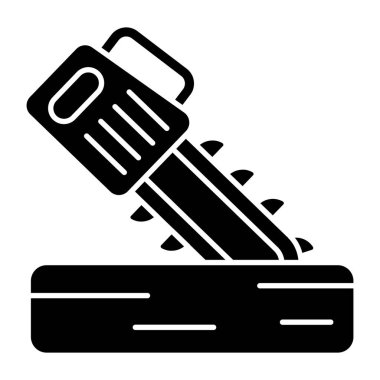 Tahta kesme aracı simgesi, elektrikli testerenin vektör tasarımı