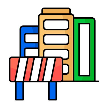 Yol engelleme panosunun son moda vektör tasarımı