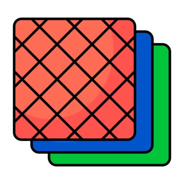 Beyaz arkaplanda izole edilmiş düz karo tasarımı simgesi