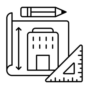 Bina tasarımının premimium indirme simgesi