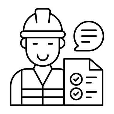 Avatar wearing hard hat, icon of labor