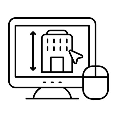 Çevrimiçi binanın modern tasarım simgesi