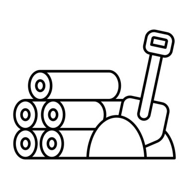 Çamur desenli kazma kavramı olan kürek