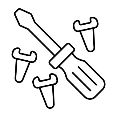 Tornavida simgesi, düzenlenebilir vektör