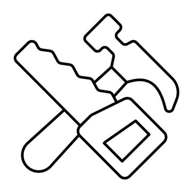 Çekiçle yapılan testere, tamir aletleri kavramını gösteriyor