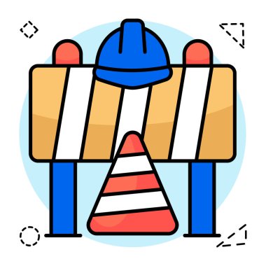 Yol engelleme panosunun son moda vektör tasarımı