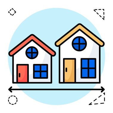 Ev ölçümünün renkli tasarım simgesi