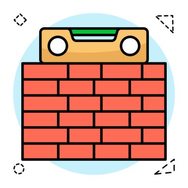 Duvar seviyelendirmesinin renkli bir tasarım simgesi
