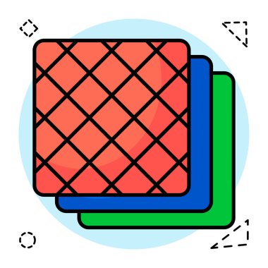 Beyaz arkaplanda izole edilmiş düz karo tasarımı simgesi