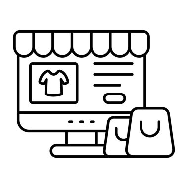 Modern design icon of online shop