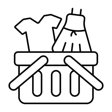 Alışveriş sepeti düz tasarım simgesi