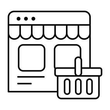 Çevrimiçi marketin yaratıcı tasarım simgesi