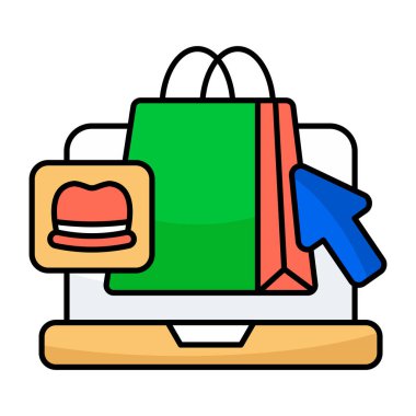 Çevrimiçi alışverişin güzel bir tasarım simgesi