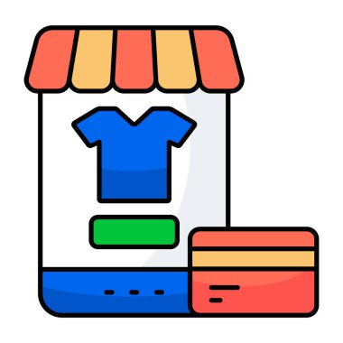 Mobil mağazanın bir simge tasarımı