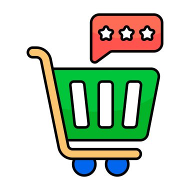 Alışveriş incelemesinin güzel bir tasarım simgesi