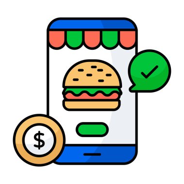 Düz dizayn edilmiş bir yemek ikonu