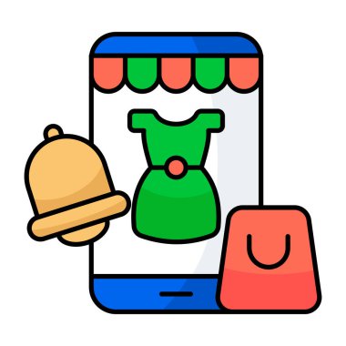Mobil alışveriş uygulamasının simge tasarımı