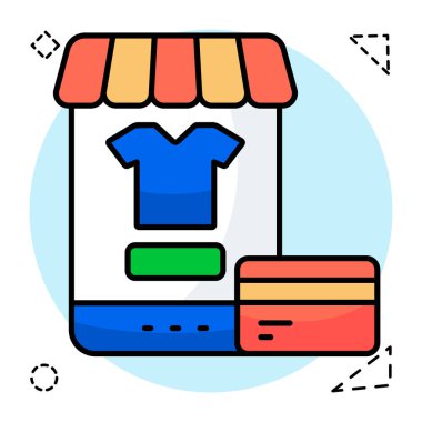 Mobil mağazanın bir simge tasarımı