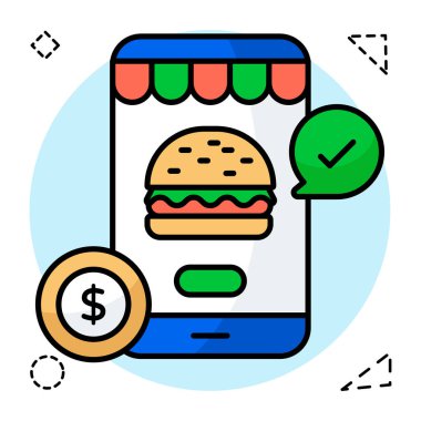 Düz dizayn edilmiş bir yemek ikonu