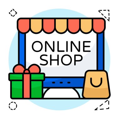 Çevrimiçi atölyenin renkli tasarım simgesi