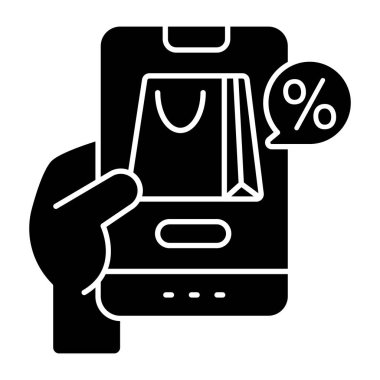 Alışveriş indirimi sohbetinin düz tasarım simgesi