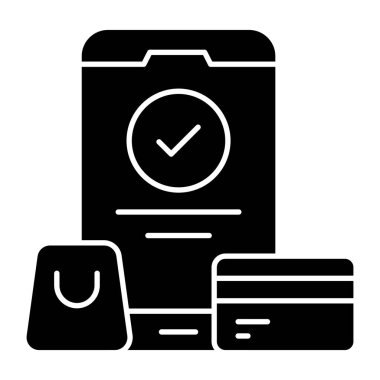 Mobil kart ödemesinin güzel bir tasarım simgesi