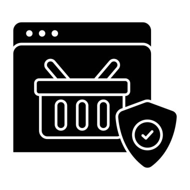 Güvenli web alışverişinin mükemmel tasarım simgesi