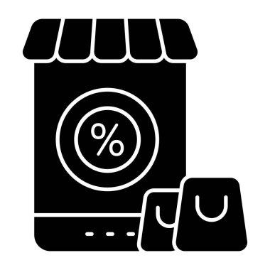 Alışveriş indiriminin güzel bir tasarım simgesi.